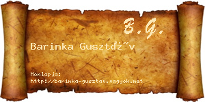 Barinka Gusztáv névjegykártya