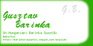 gusztav barinka business card